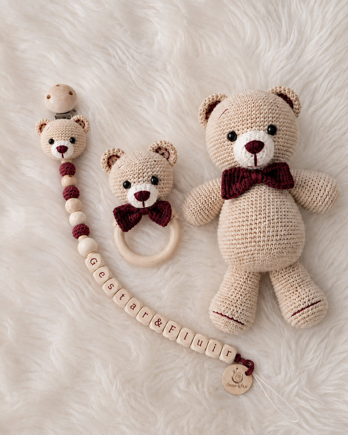 Urso e prendedor de chupeta Gestar & Fluir
